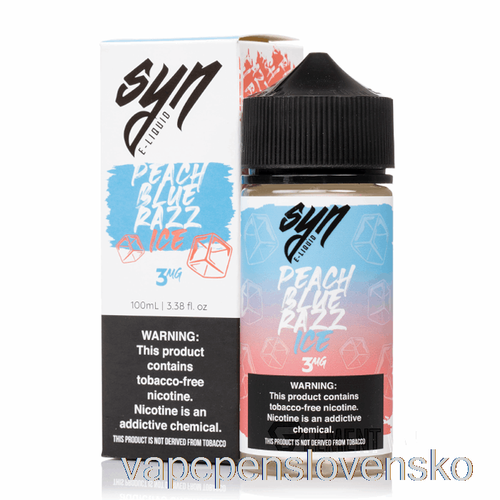 ľadová Broskyňová Modrá Razz - Syn Liquids - 100ml 6mg Vape Cigareta